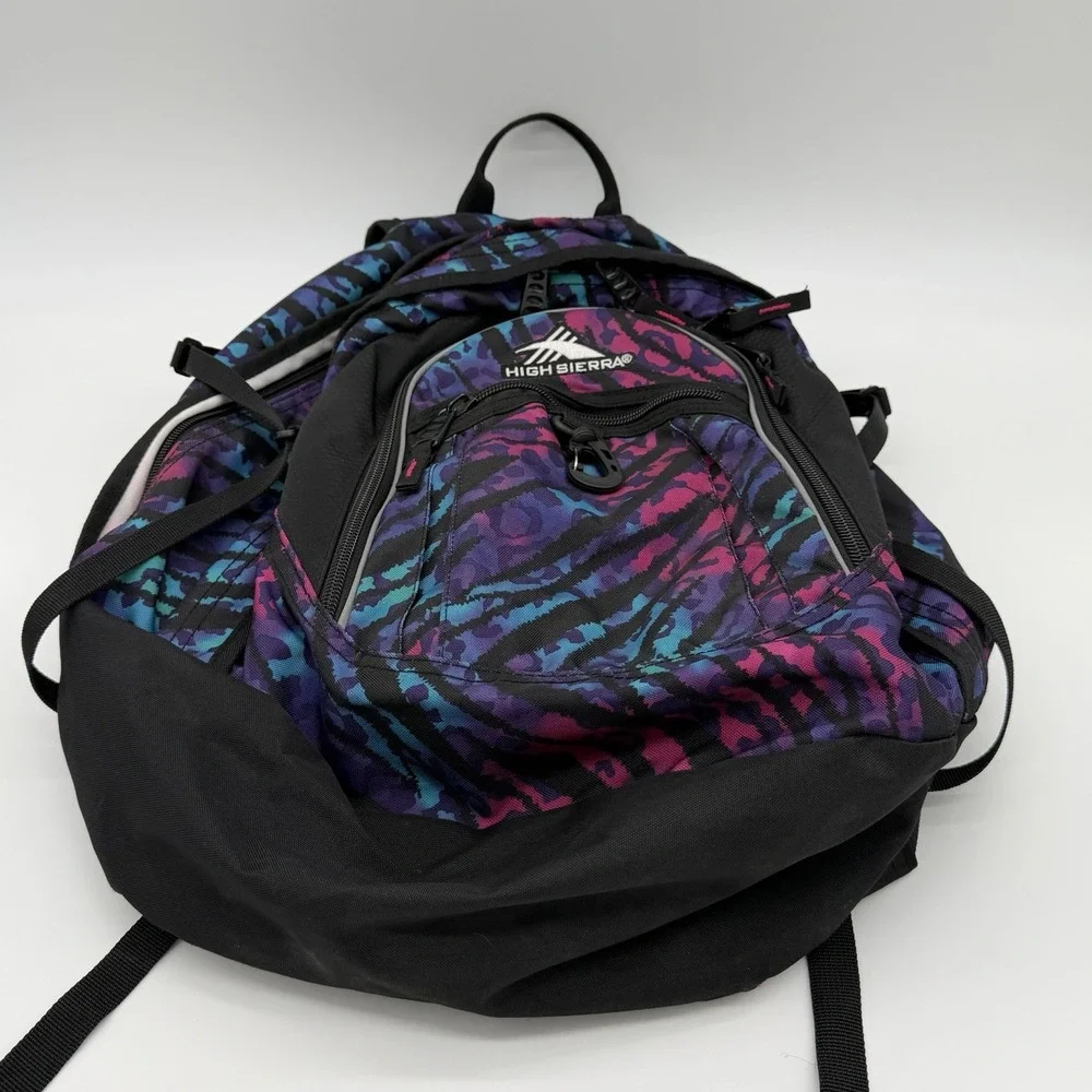 High Sierra Fatboy Backpack Pink Purple Teal School Bag Suspension Strap 19.5